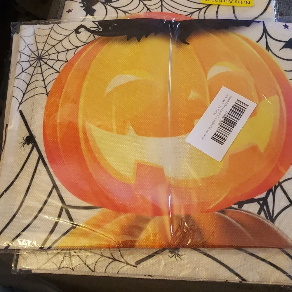 Cuteiush Halloween Pumpkin Spider Web Table Runner  13x72 Inches